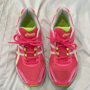 ASICS Women's Pink and Lime Athletic Shoes